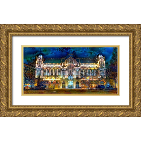Hungary Budapest Gresham Palace Gold Ornate Wood Framed Art Print with Double Matting by Gavidia, Pedro