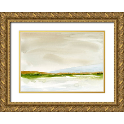 Snowy Walk Gold Ornate Wood Framed Art Print with Double Matting by Randy Noble Fine Art