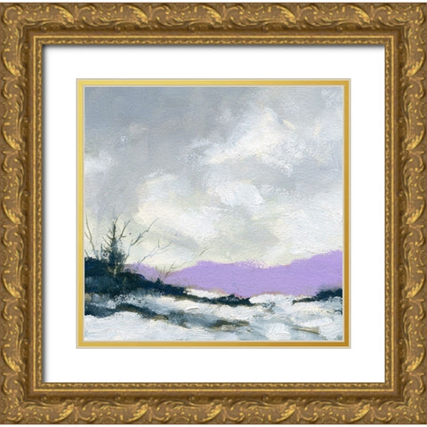 Winters Trail Gold Ornate Wood Framed Art Print with Double Matting by Randy Noble Fine Art