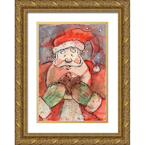 Cookie Break Gold Ornate Wood Framed Art Print with Double Matting by Randy Noble Fine Art