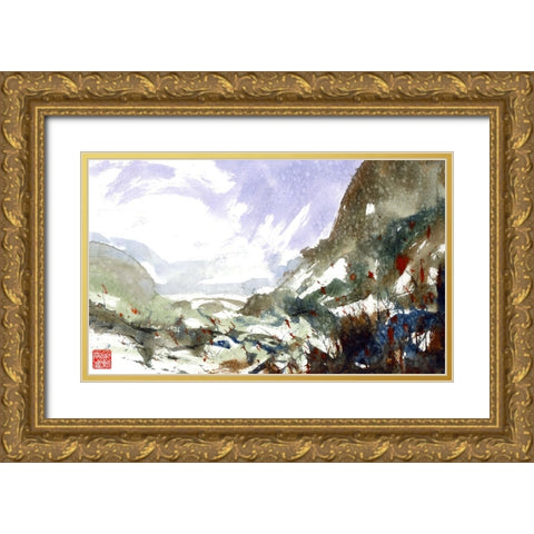 Superior Valley Gold Ornate Wood Framed Art Print with Double Matting by Randy Noble Fine Art