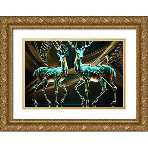 Metallic Majesty 1 Gold Ornate Wood Framed Art Print with Double Matting by Heere, Ray