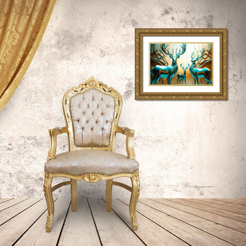 Metallic Majesty 4 Gold Ornate Wood Framed Art Print with Double Matting by Heere, Ray