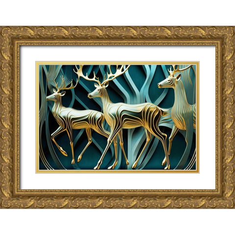 Metallic Majesty 8 Gold Ornate Wood Framed Art Print with Double Matting by Heere, Ray