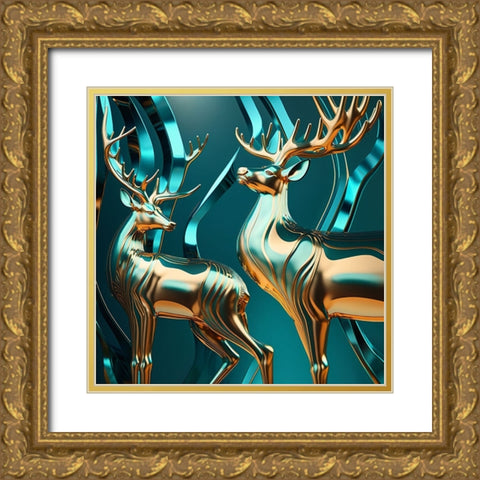 Metallic Majesty 11 Gold Ornate Wood Framed Art Print with Double Matting by Heere, Ray