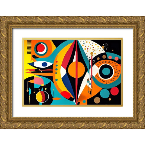 Mid Century Celebration Of All Cultures 4 Gold Ornate Wood Framed Art Print with Double Matting by Heere, Ray