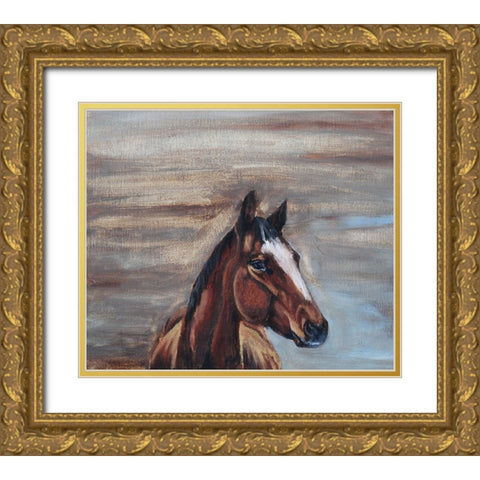 A Good Mare Gold Ornate Wood Framed Art Print with Double Matting by Gould, Renee