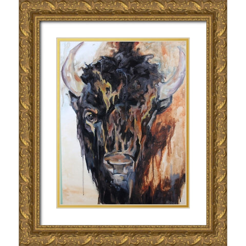Face On Gold Ornate Wood Framed Art Print with Double Matting by Gould, Renee