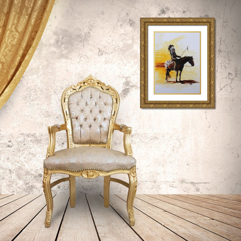 Fed by the Sound of Drums Gold Ornate Wood Framed Art Print with Double Matting by Gould, Renee