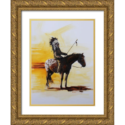 Fed by the Sound of Drums Gold Ornate Wood Framed Art Print with Double Matting by Gould, Renee