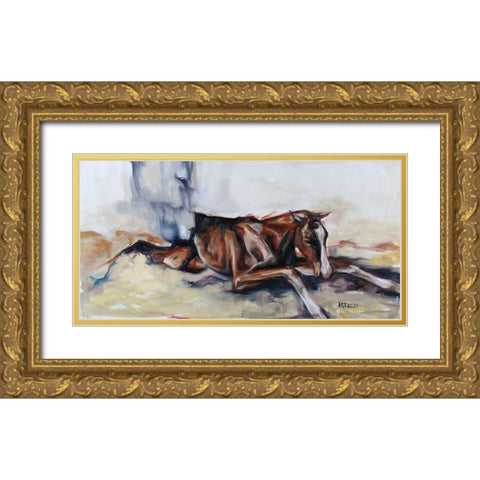 First Touch Gold Ornate Wood Framed Art Print with Double Matting by Gould, Renee