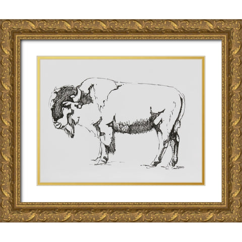 Standing Guard Gold Ornate Wood Framed Art Print with Double Matting by Gould, Renee