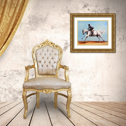 Stretching Out Gold Ornate Wood Framed Art Print with Double Matting by Gould, Renee