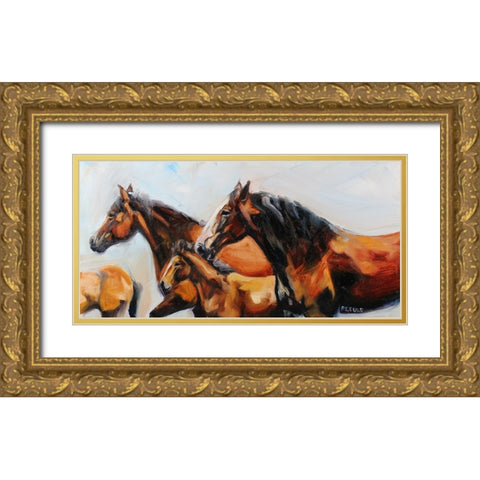 The Herd Gold Ornate Wood Framed Art Print with Double Matting by Gould, Renee