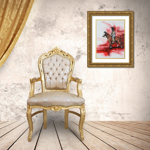 Where the Red Sun Sinks Gold Ornate Wood Framed Art Print with Double Matting by Gould, Renee