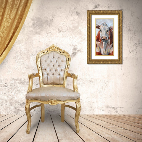 Zoe Gold Ornate Wood Framed Art Print with Double Matting by Gould, Renee