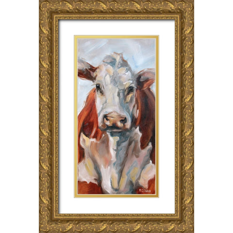 Zoe Gold Ornate Wood Framed Art Print with Double Matting by Gould, Renee