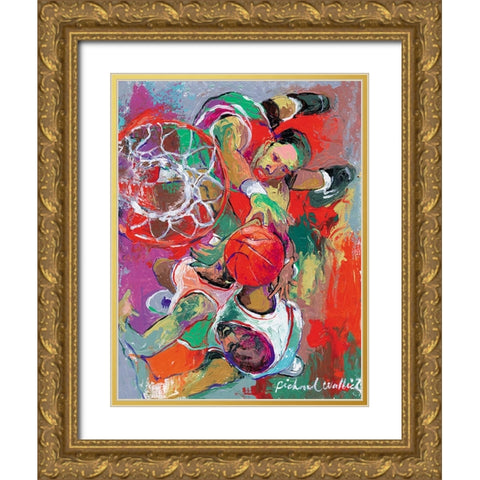 Basketball Gold Ornate Wood Framed Art Print with Double Matting by Wallich, Richard