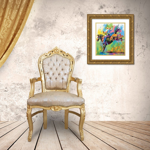 Frontier Days Gold Ornate Wood Framed Art Print with Double Matting by Wallich, Richard