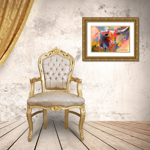 Steer Gold Ornate Wood Framed Art Print with Double Matting by Wallich, Richard