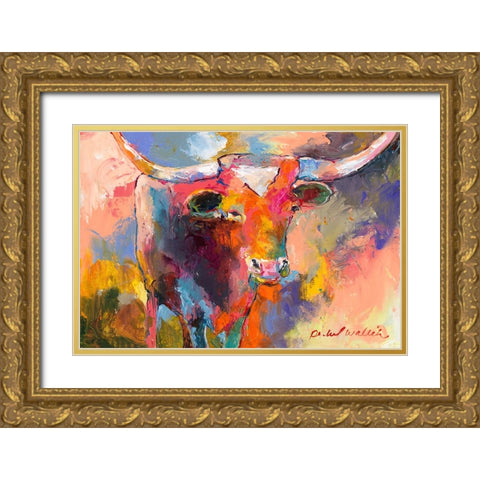 Steer Gold Ornate Wood Framed Art Print with Double Matting by Wallich, Richard