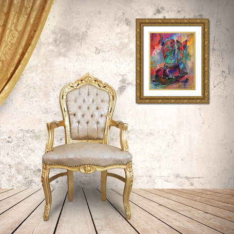 Art Boots Gold Ornate Wood Framed Art Print with Double Matting by Wallich, Richard