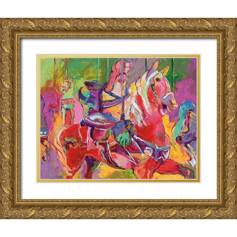 Carousel Gold Ornate Wood Framed Art Print with Double Matting by Wallich, Richard