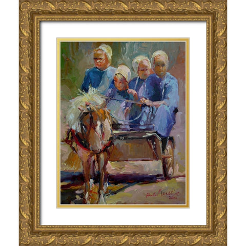 Amish Gold Ornate Wood Framed Art Print with Double Matting by Wallich, Richard