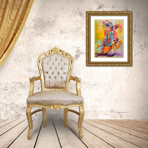 Young Dancer Gold Ornate Wood Framed Art Print with Double Matting by Wallich, Richard