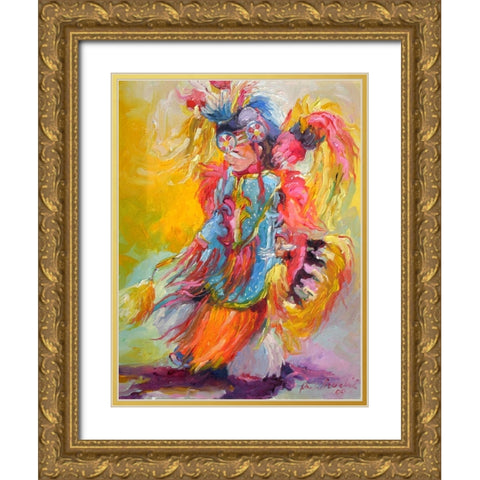 Young Dancer Gold Ornate Wood Framed Art Print with Double Matting by Wallich, Richard
