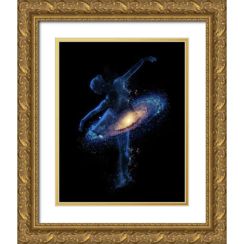 Cosmic Dance Gold Ornate Wood Framed Art Print with Double Matting by Farkas, Robert