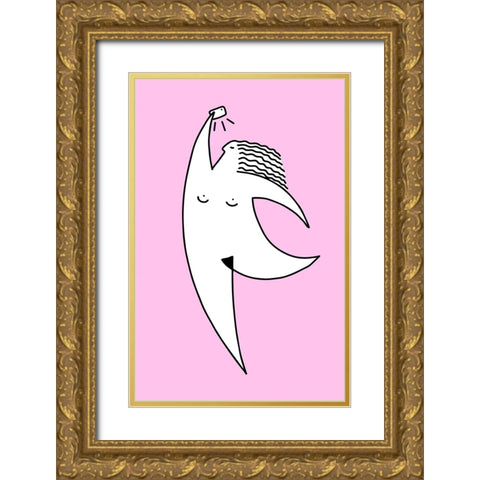 Chubby Selfie 1 Gold Ornate Wood Framed Art Print with Double Matting by Farkas, Robert