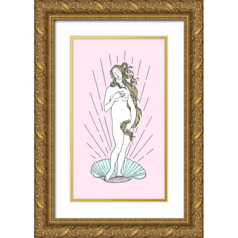 Venus Gold Ornate Wood Framed Art Print with Double Matting by Farkas, Robert