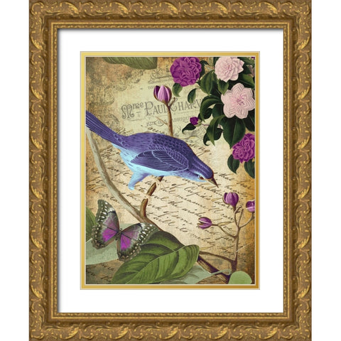 Petals and Wings II Gold Ornate Wood Framed Art Print with Double Matting by Sasha