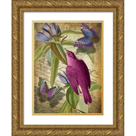 Petals and Wings VI Gold Ornate Wood Framed Art Print with Double Matting by Sasha