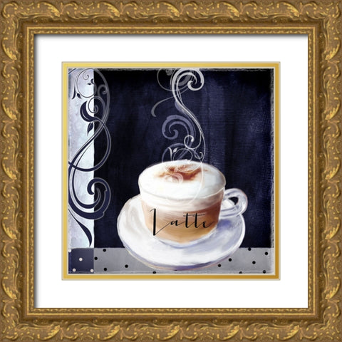 Cafe Blue II Gold Ornate Wood Framed Art Print with Double Matting by Sasha