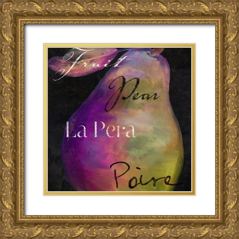 Painted Pear II Gold Ornate Wood Framed Art Print with Double Matting by Sasha