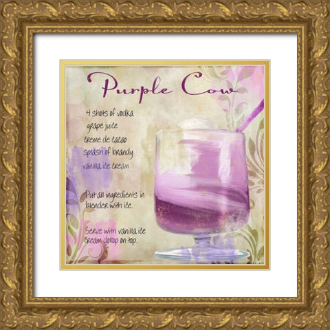 Cocktail Quartet IV Gold Ornate Wood Framed Art Print with Double Matting by Sasha