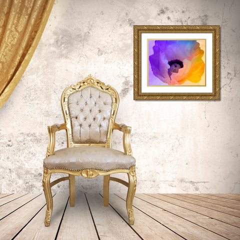 Poppy Gradient III Gold Ornate Wood Framed Art Print with Double Matting by Sasha