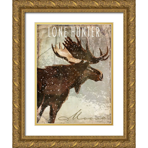 Winter Game Four Gold Ornate Wood Framed Art Print with Double Matting by Sasha