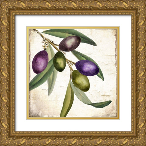 Olive Branch I Gold Ornate Wood Framed Art Print with Double Matting by Sasha