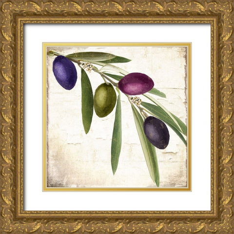 Olive Branch IV Gold Ornate Wood Framed Art Print with Double Matting by Sasha