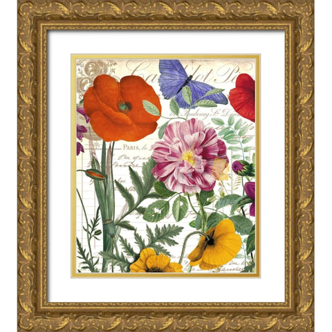 Printemps Gold Ornate Wood Framed Art Print with Double Matting by Sasha