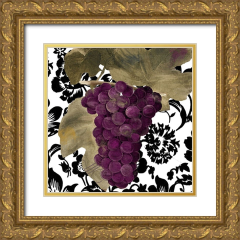 Grape Suzette I Gold Ornate Wood Framed Art Print with Double Matting by Sasha