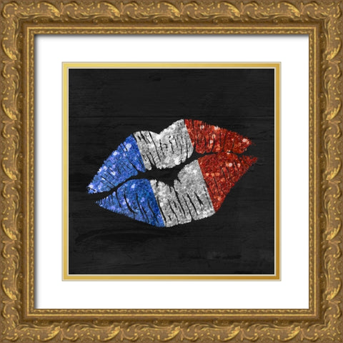 French Kiss Gold Ornate Wood Framed Art Print with Double Matting by Sasha