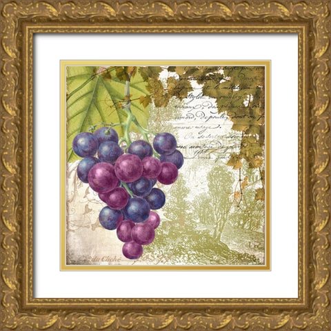 Vigneto Gold Ornate Wood Framed Art Print with Double Matting by Sasha