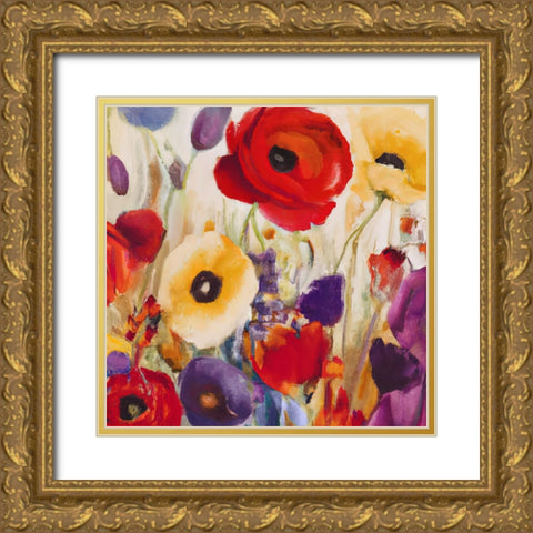 Poppy Palace I Gold Ornate Wood Framed Art Print with Double Matting by Sasha
