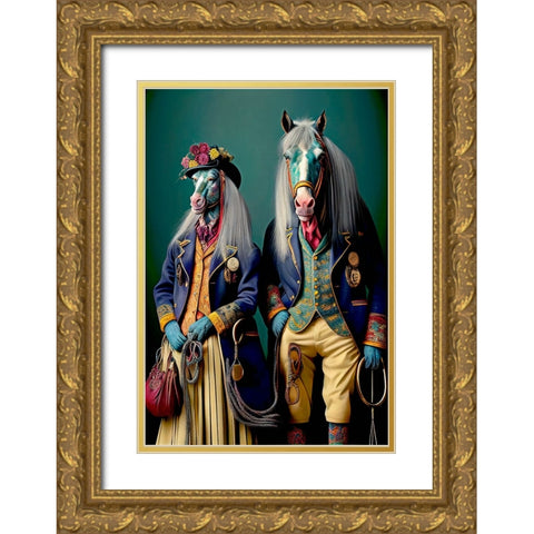 Coloratura XV Gold Ornate Wood Framed Art Print with Double Matting by Sasha