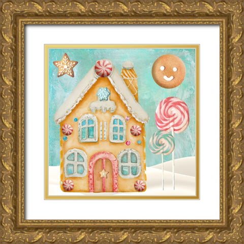 Gingerbread Land IV Gold Ornate Wood Framed Art Print with Double Matting by Sasha