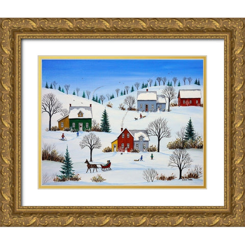 Country Neighbours Gold Ornate Wood Framed Art Print with Double Matting by Mark, Sharon